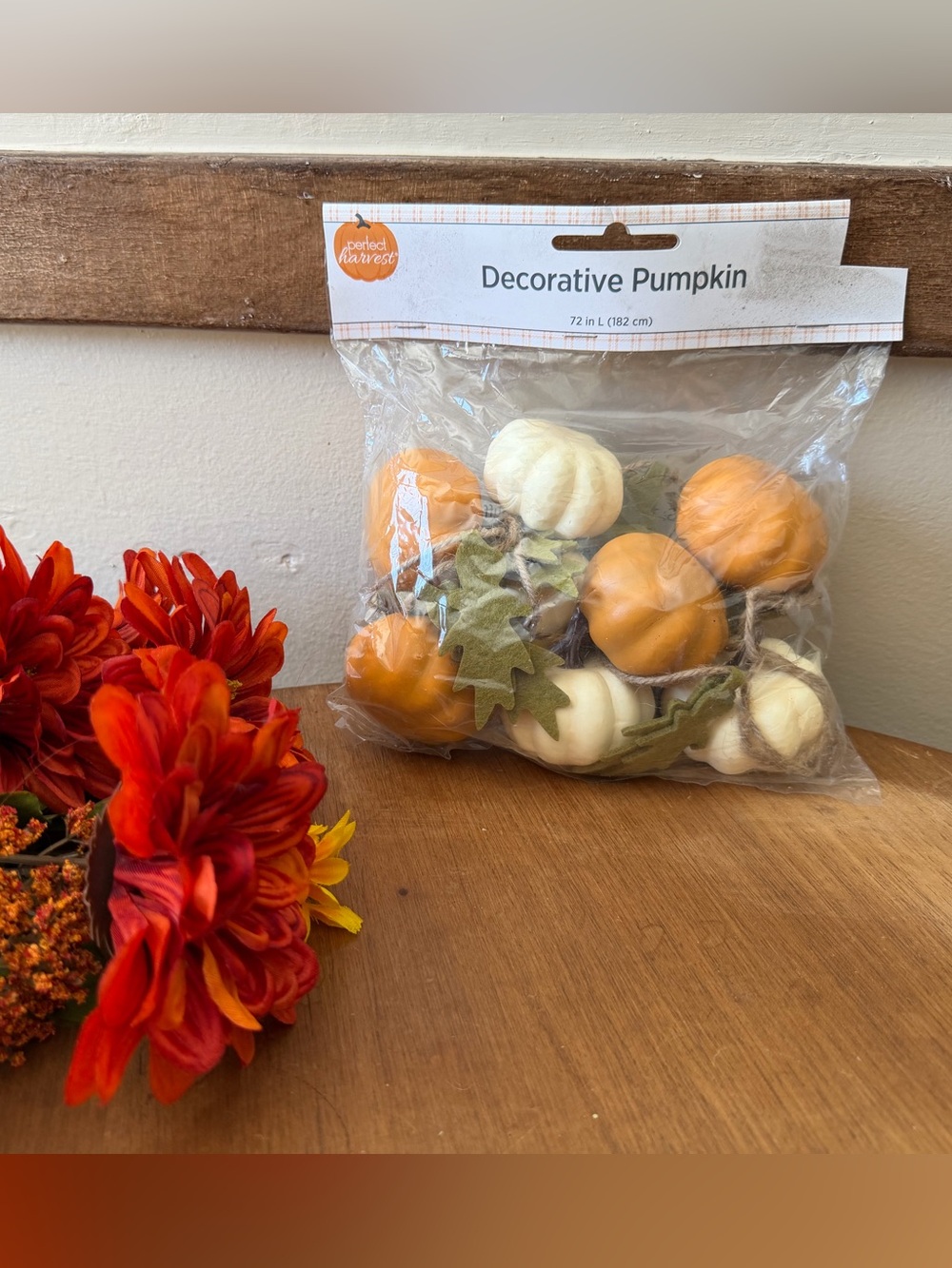 Hobby Lobby Orange and Cream Decorative Pumpkin Garland